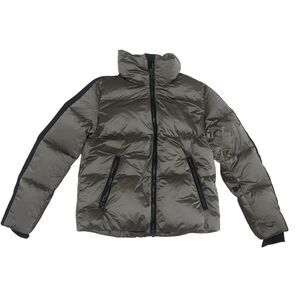 Toni Sailer Jacket Womens 38 Gray Black Down Puffer Ski Snow Winter Hoodless